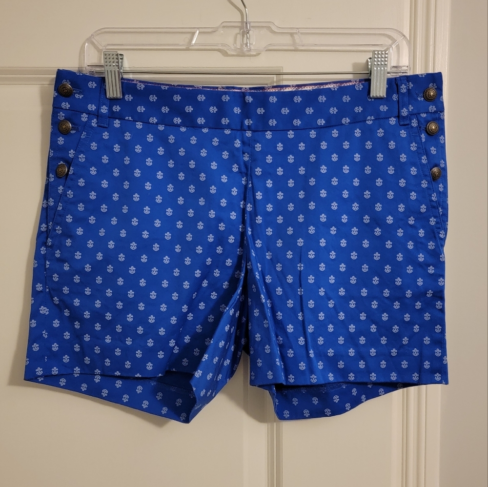 Brooks Brothers shorts with anchors and buttons on side, size 6